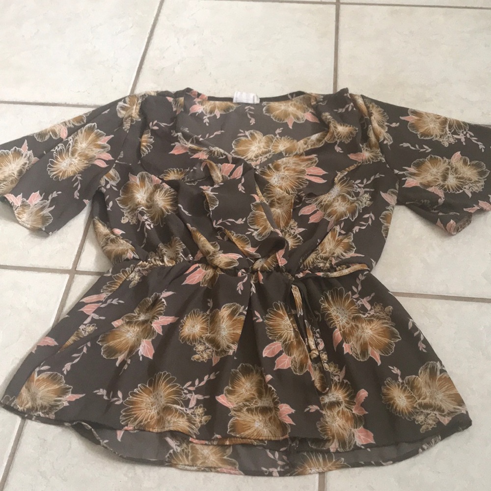 Faux wrap blouse